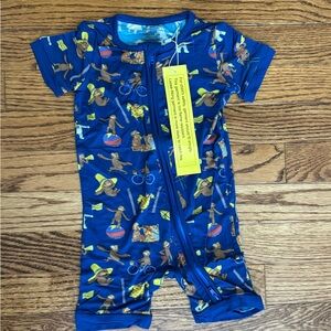 Fancy Prince Curious Monkey pajamas size 12/18 months - NEW
